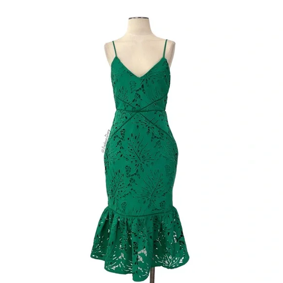 kelly green lace dress Isabella Kelly Green Knit Midi Dress